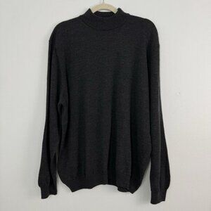 Valda by Toscano Men's Sweater XL Gray Long Sleeve 100% Merino Wool Made Italy